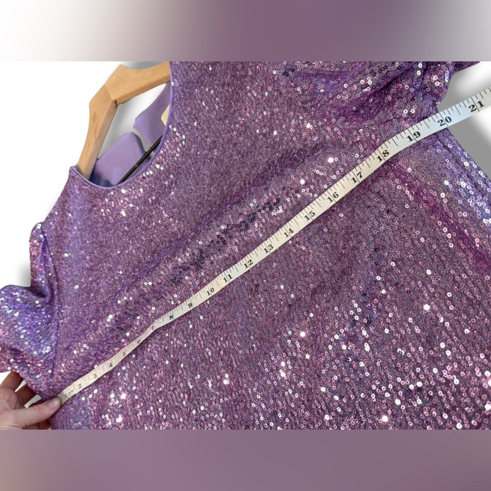 Sézane Gabin Mini Dress Lavender Purple Sequin Sz 40 US 8 Large - Picture 5 of 10